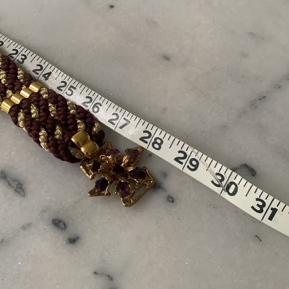 Vintage Jeweled Statement Belt or Necklace /Collar Purple Gold Franklab Designer - Picture 11 of 13